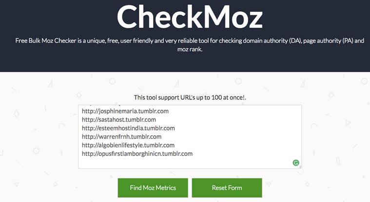 checkmoz bulk domain authority checker