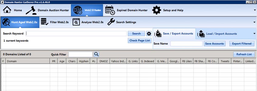 domain hunter gatherer web 2.0 hunter
