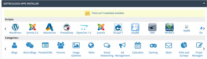 softaculous apps installer cpanel